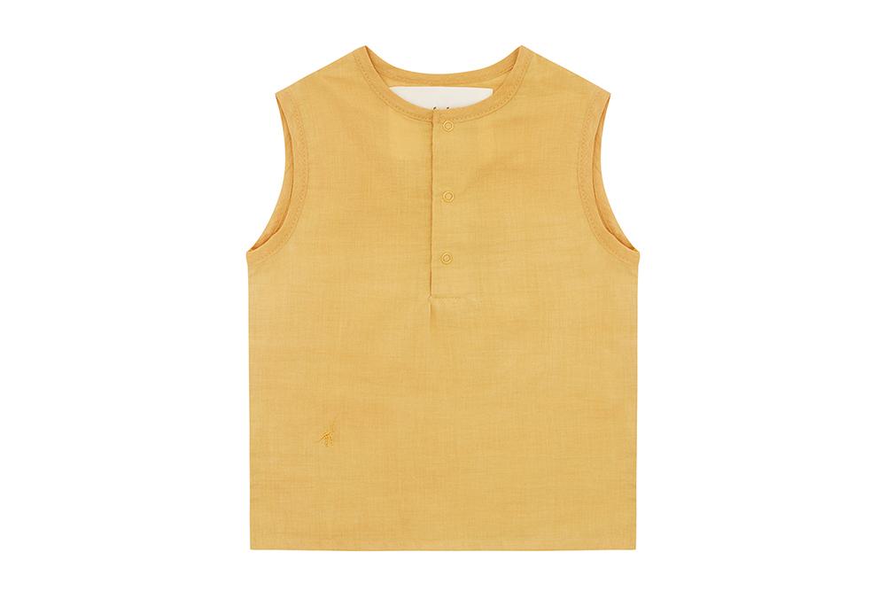 Organic Woven Sleeveless Top | Mustard Yellow
