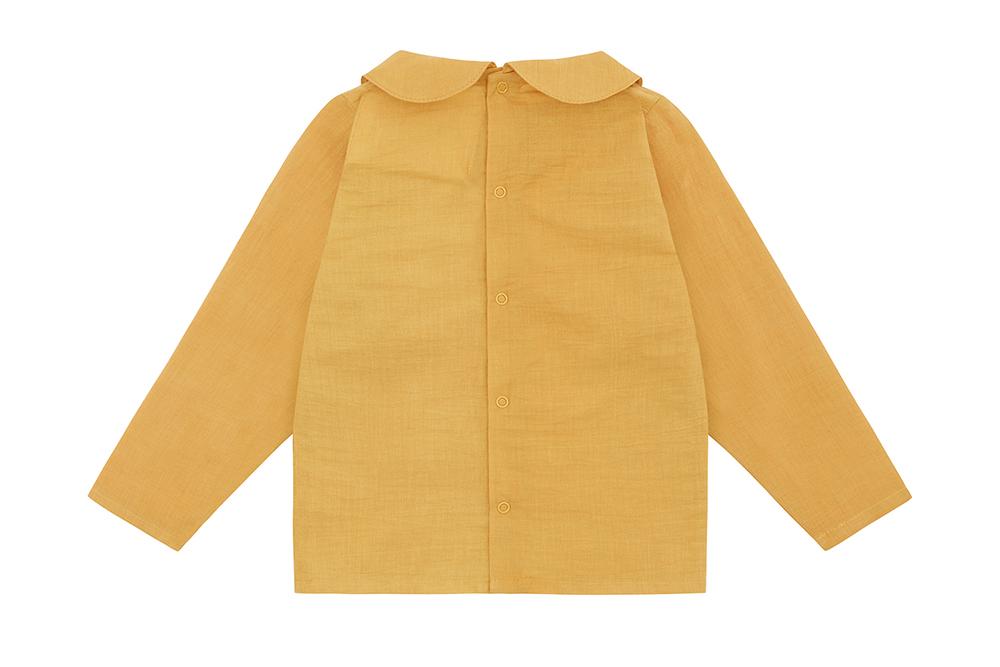 Organic Woven Collared Shirt | Mustard - Meyna Laxiflora Plant Dye