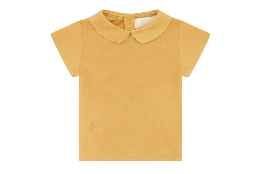 Organic Cotton Woven Collared Shirt | Mustard - Meyna Laxiflora Plant Dye