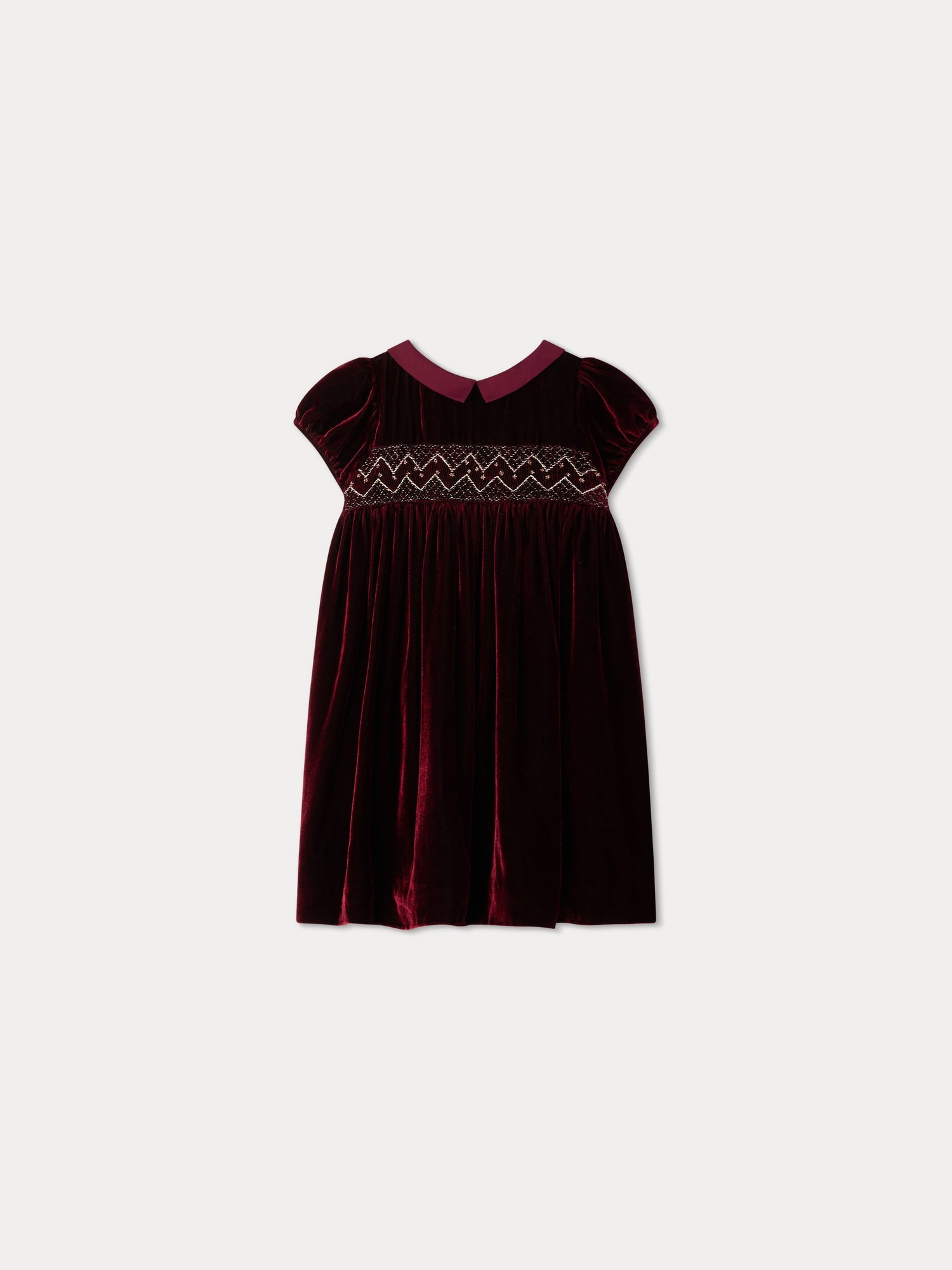 Girl | Blossom Silk Velvet Dress | Burgundy