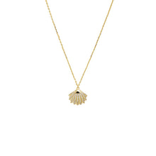 Gold Pav√© Seashell Pendant Necklace - Adina's Jewels