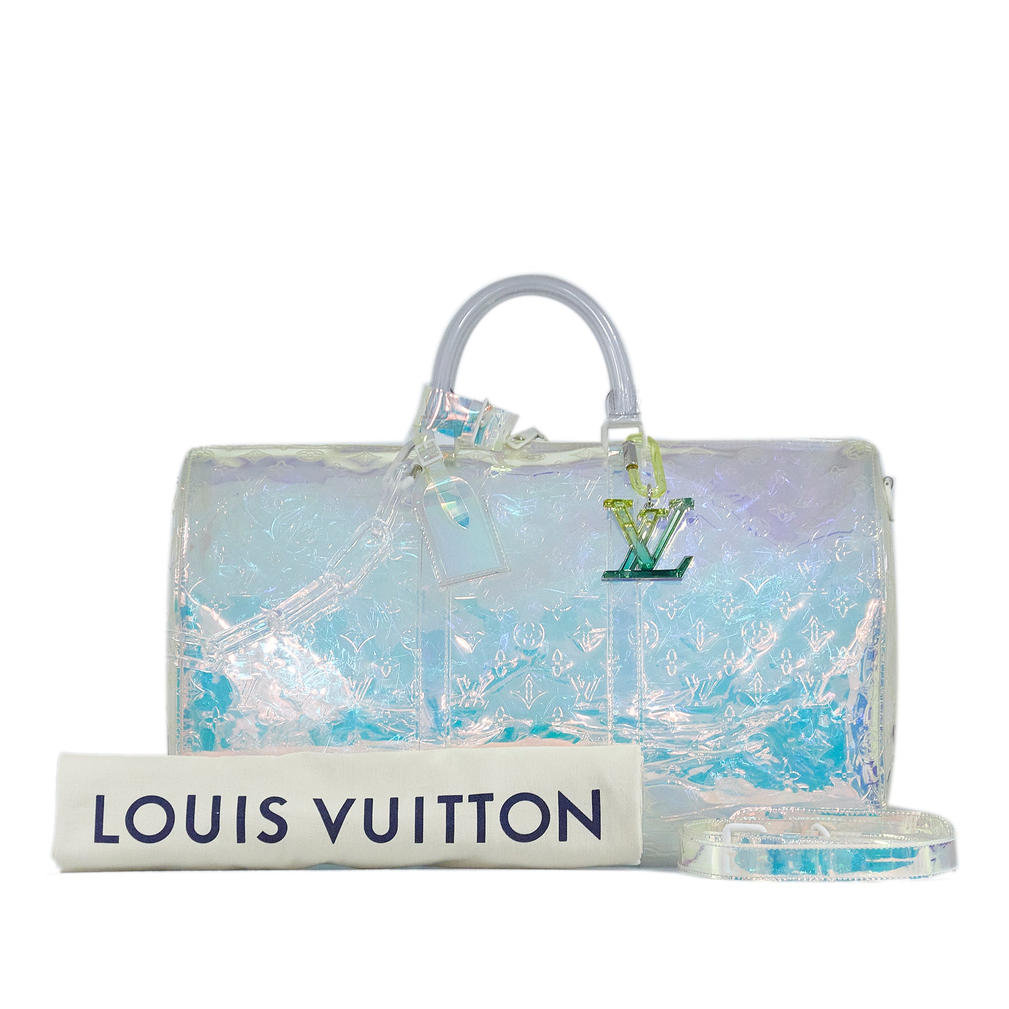 Louis Vuitton Pre-Owned Monogram Prism Keepall Bandouliere 50 | Women | White (V1)