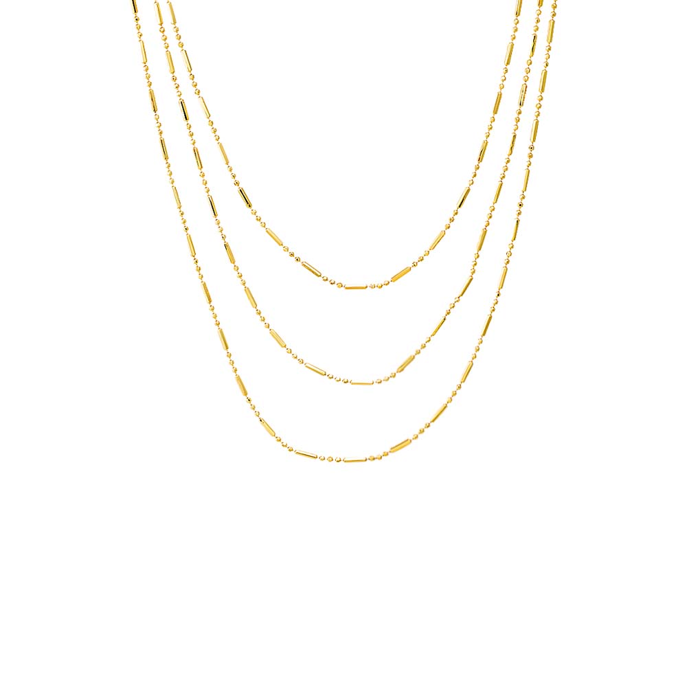  Solid Bar X Ball Chain Necklace - Adina's Jewels