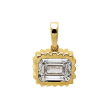 Lab Grown Diamond Bezel Emerald Pendant 14K - Adina's Jewels