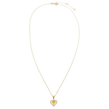 Diamond Solid/Pave Cutout Heart Pendant Necklace 14K - Adina's Jewels