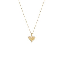 14K Gold Diamond Solid/Pave Heart Pendant Necklace 14K - Adina's Jewels