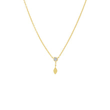 Gold CZ Bezel X Solid Marquise Drop Necklace - Adina's Jewels