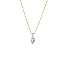 Gold Fancy Solitare & Marquise Pendant Necklace - Adina's Jewels