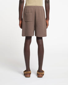 Mens | Caden Linear Crochet Shorts | Fossil Brown