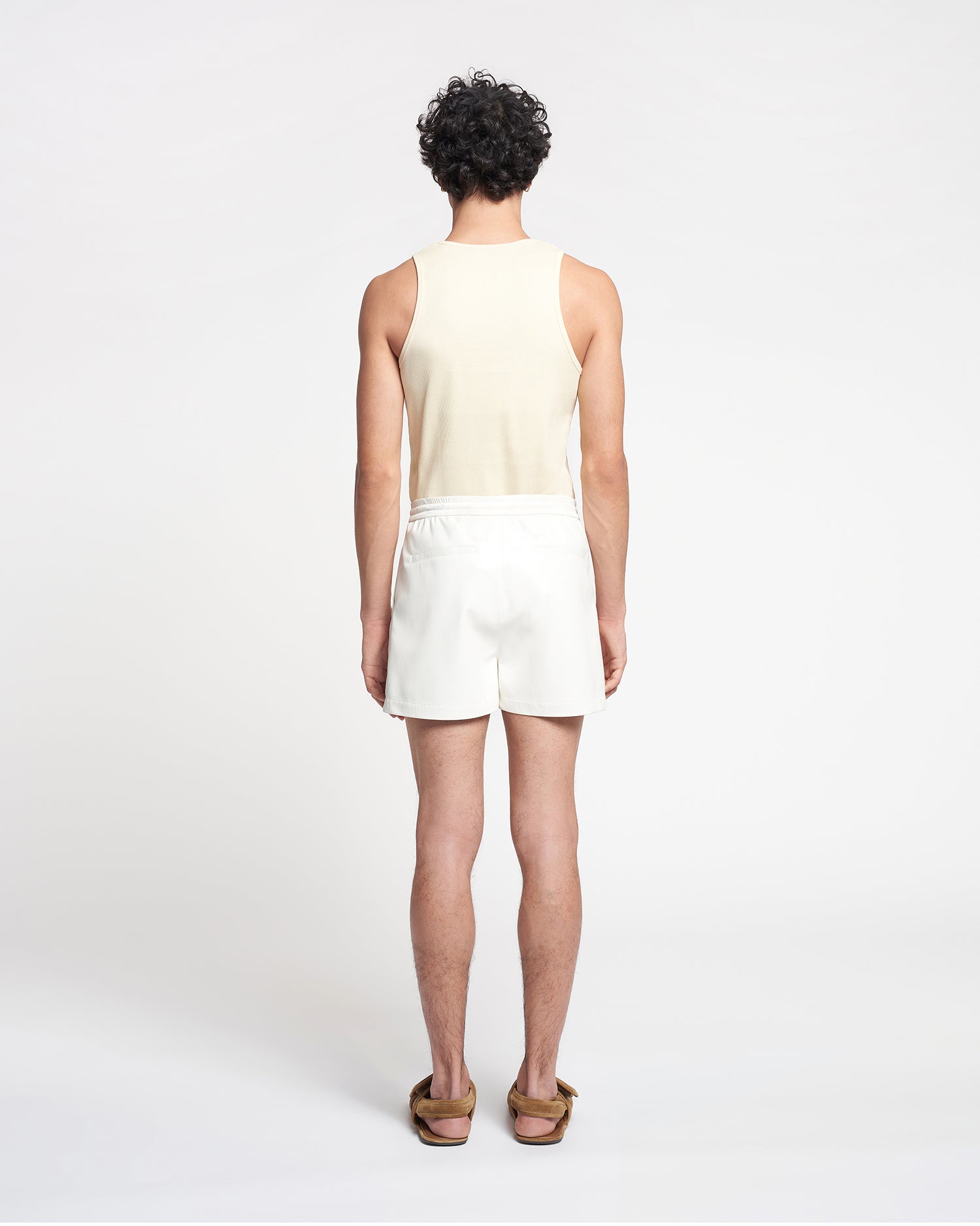 Mens | Amil Okobor Alt-Leather Shorts | White