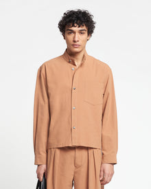 Mens | Abbas Washed-Calico Shirt | Rust