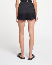 Womens | Svana Tech-Satin Wrap Mini Skort | Black