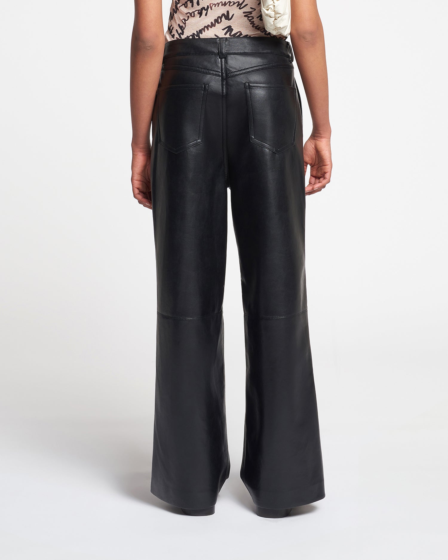 Womens | Vidia Regenerated Leather Straight-Leg Pants | Black