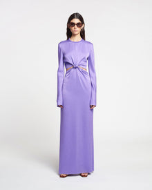 Womens | Bonno Cut-Out Crisp-Satin Maxi Dress | Iris