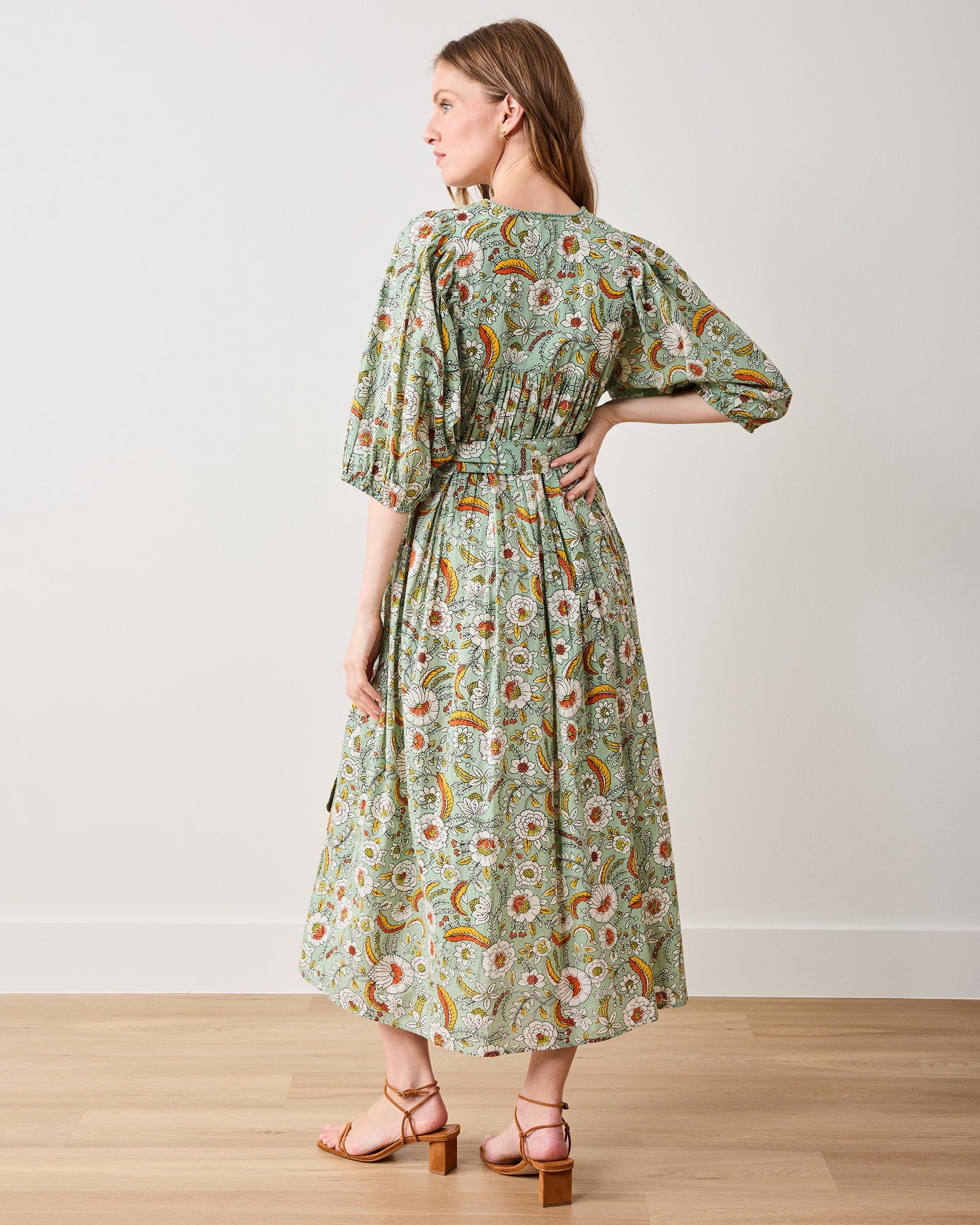 India Bloom - Artifact Dress - Sage - Printfresh