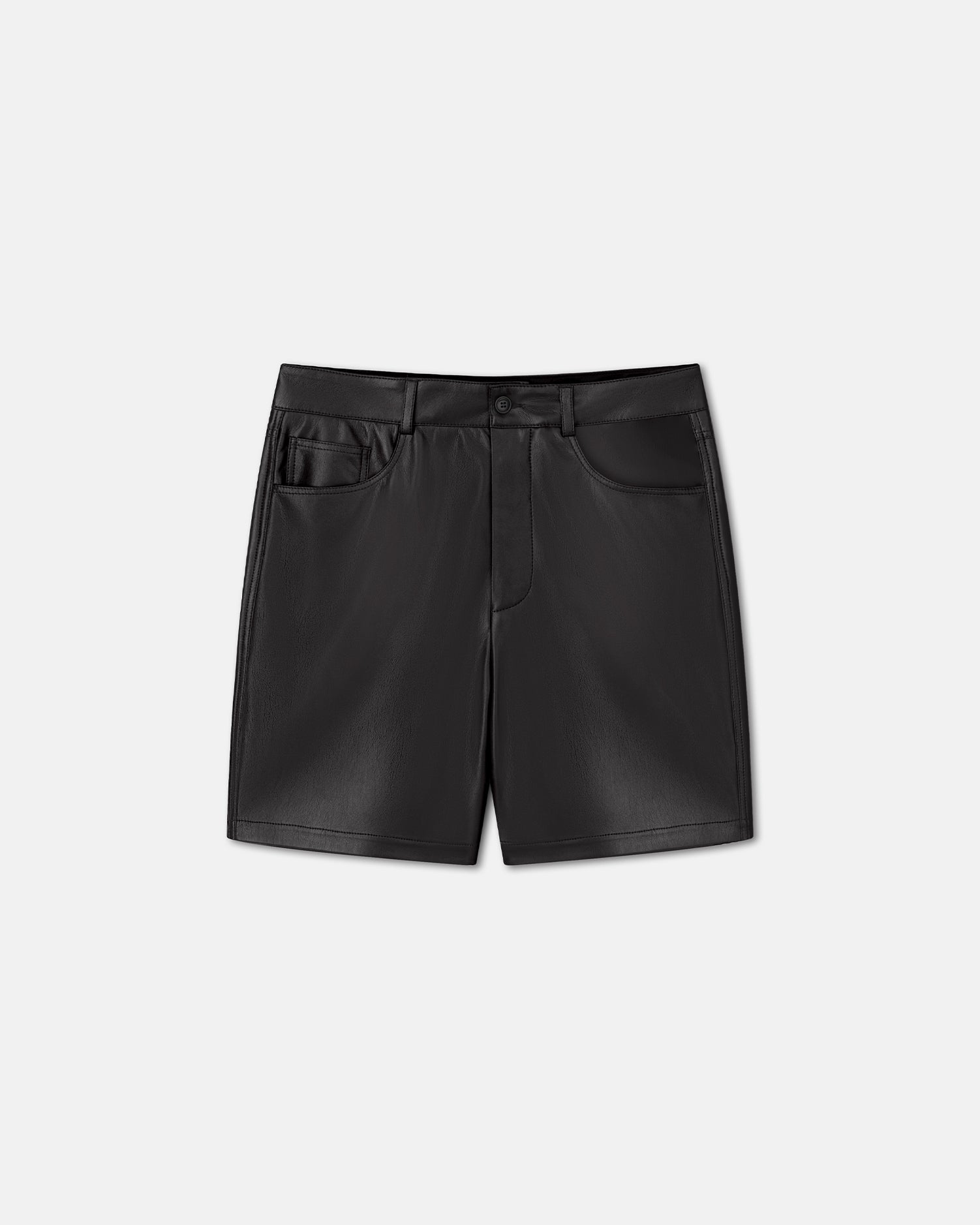 Mens | Novan Saleokobor Alt-Leather Shorts | Black