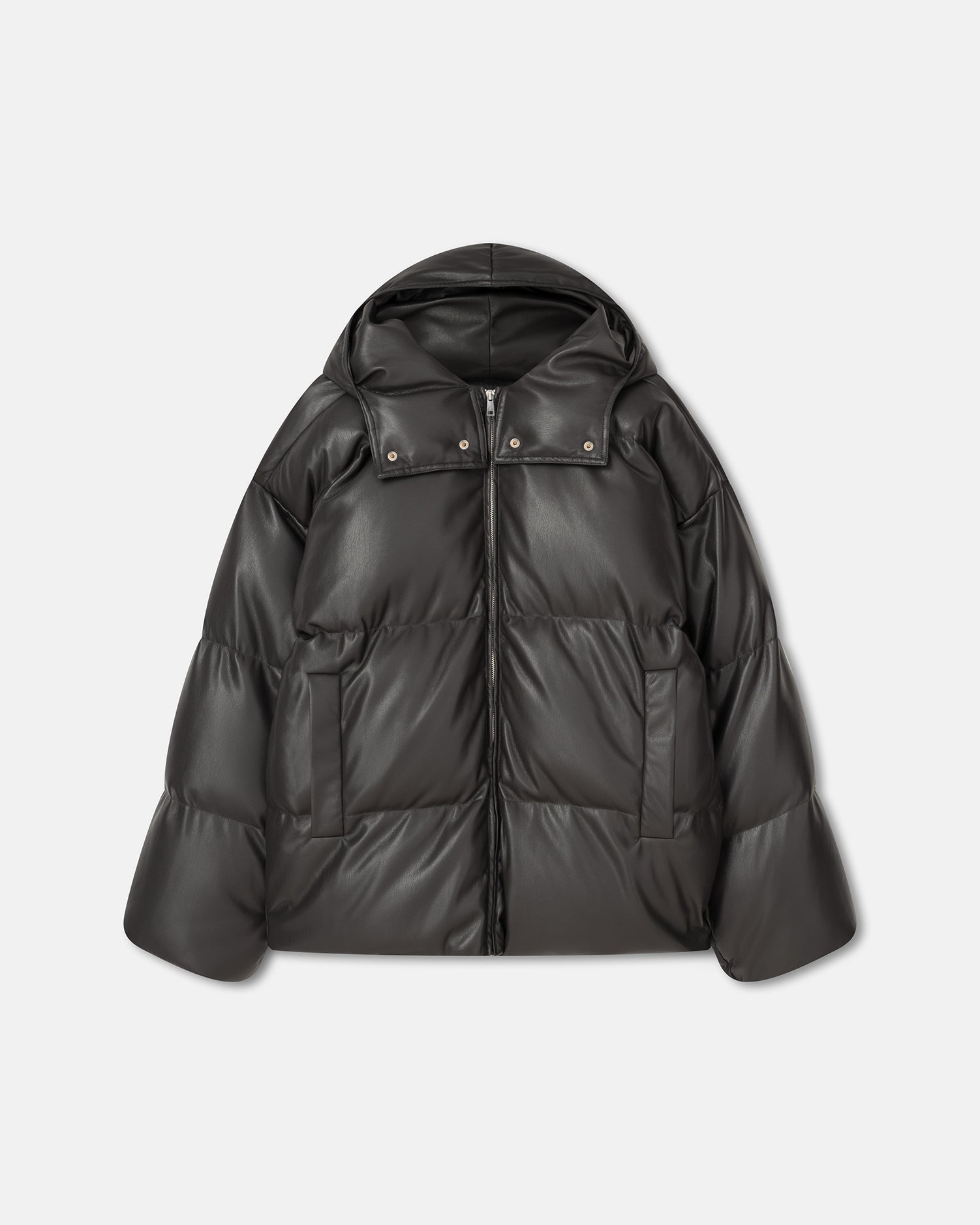 Mens | Vili Okobor Alt-Leather Puffer Jacket | Midnight Green