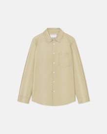 Mens | Onni Okobor Alt-Leather Shirt | Pale Olive