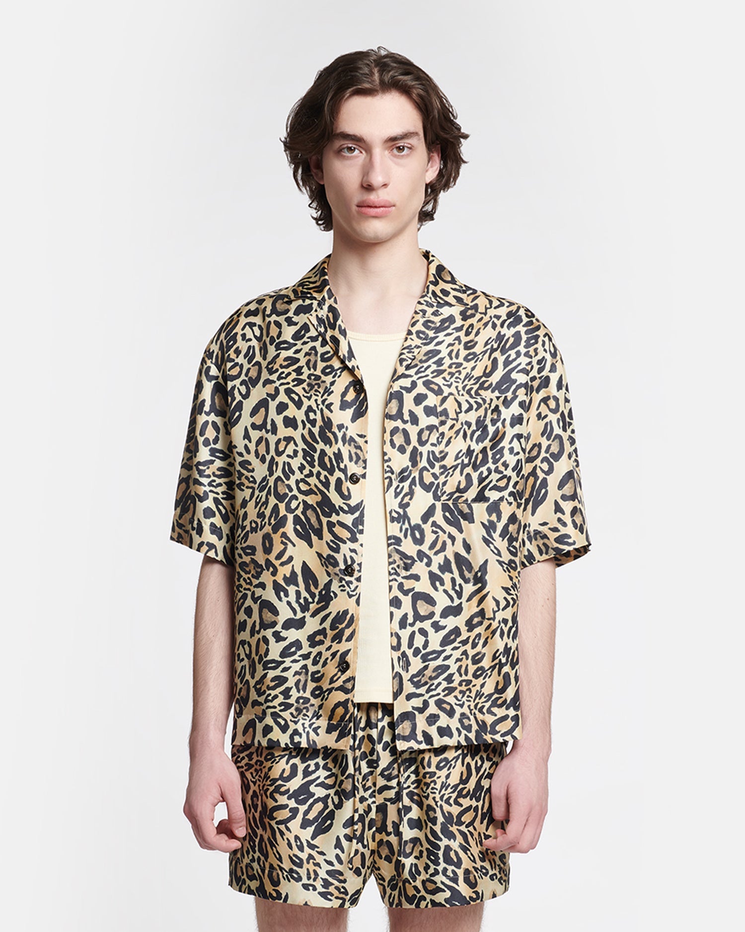 Mens | Maxton Printed Twill-Silk Shirt | Leopard