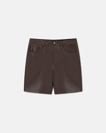 Mens | Novan Okoboralt-Leather Shorts | Coffee Ground