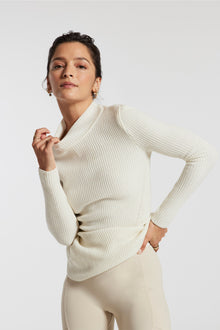 Norba | Cutout Turtleneck Top | Pearl White
