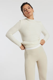 Norba | Cutout Turtleneck Top | Pearl White