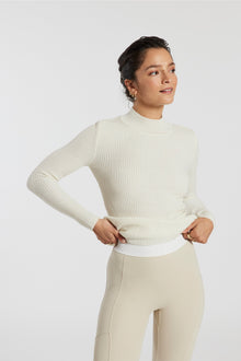 Norba | Cutout Turtleneck Top | Pearl White