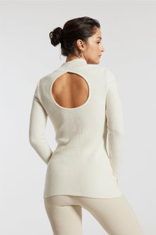 Norba | Cutout Turtleneck Top | Pearl White