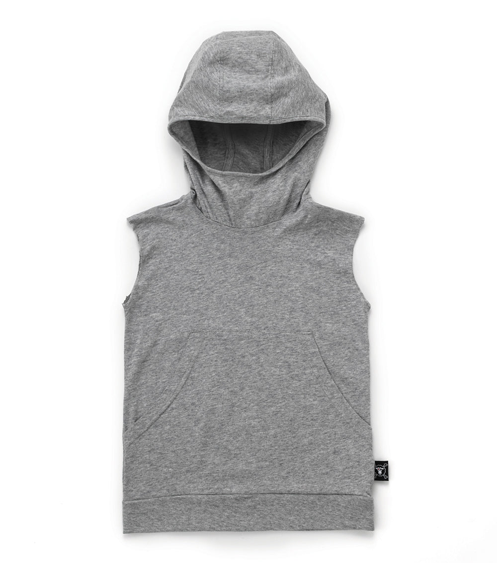 Kid | Sleeveless Hooded Shirt | Heather Grey
