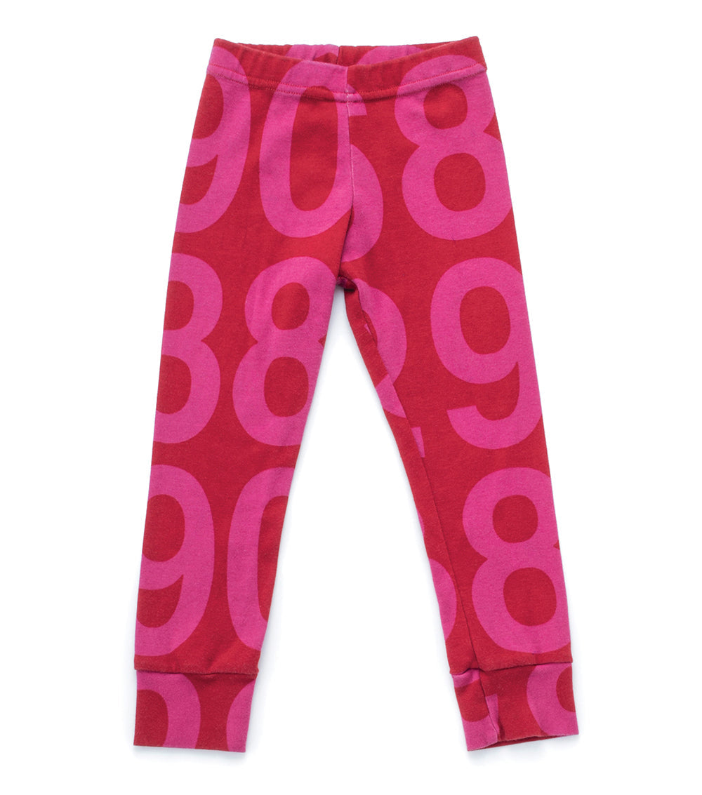 Kid | Numbered Leggings | Red