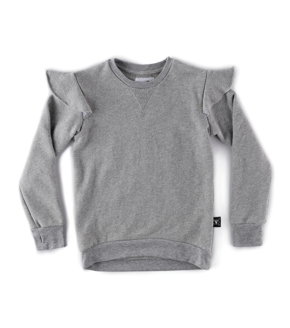 Kid | Embroidered Star Sweatshirt | Heather Grey