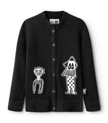 Kid | Tribal Dancers Knit Cardigan | Black