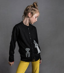 Kid | Tribal Dancers Knit Cardigan | Black