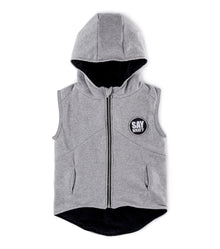 Kid | Hooded Vest | Heather Grey