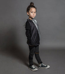 Kid | Half & Half Nylon Vest | Black x Silver