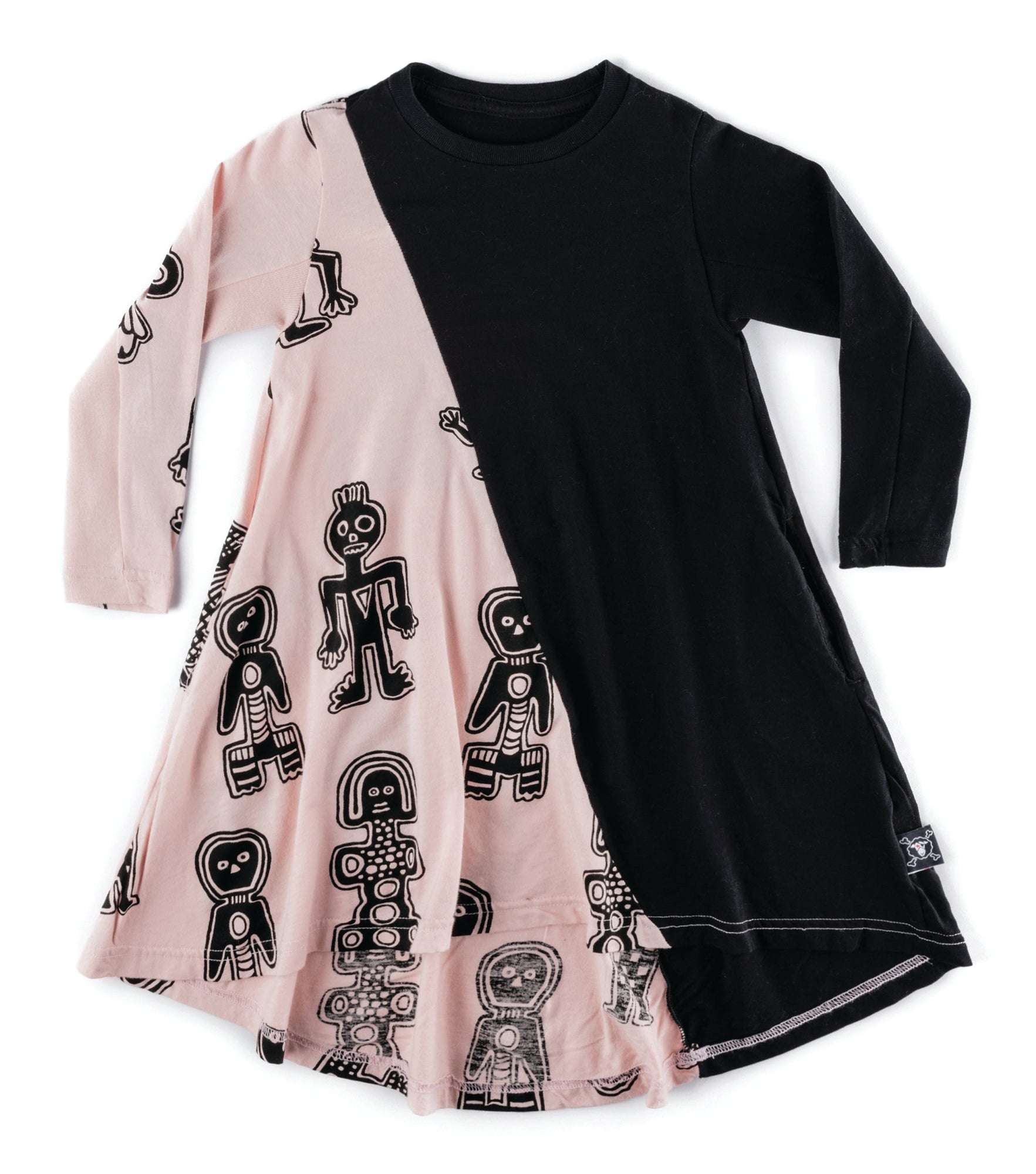 Kid | Tribal Dancers 360 Dress | Black x Powder Pink