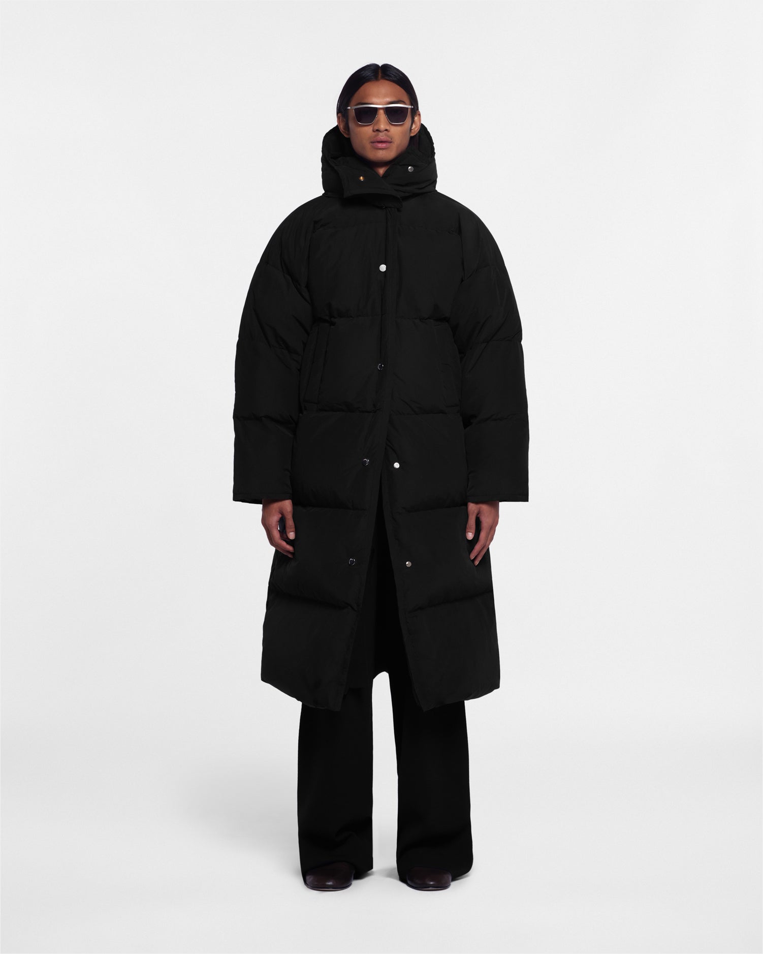 Unisex | Riva Tech Poplin Puffer Coat | Off Black