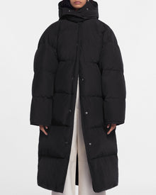 Unisex | Riva Tech Poplin Puffer Coat | Off Black