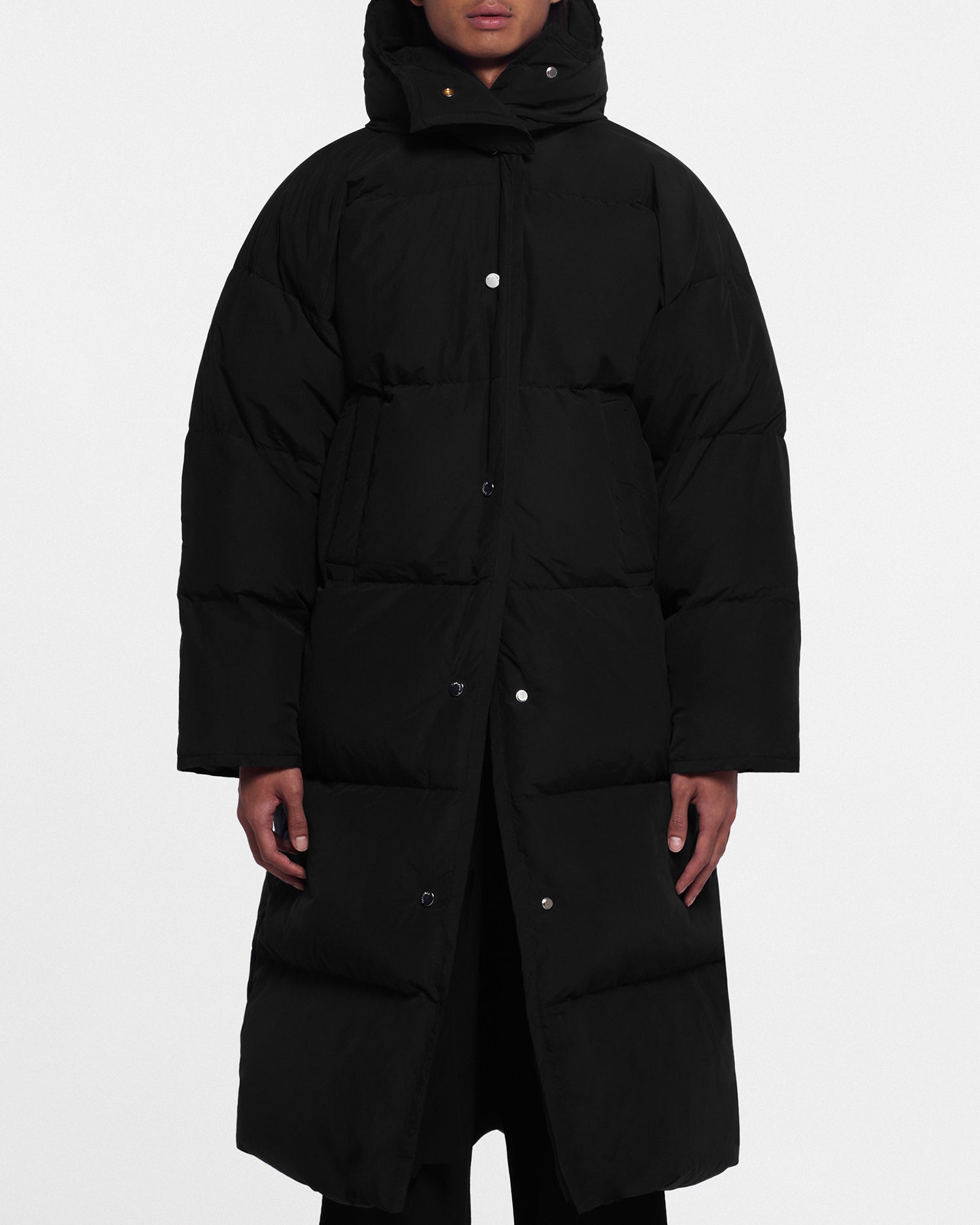 Unisex | Riva Tech Poplin Puffer Coat | Off Black