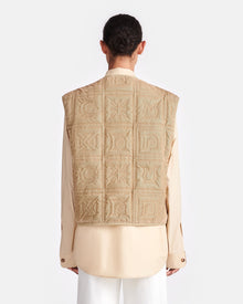 Unisex | Elvio Quilted Tech-Velvet Gilet | Iridescent Khaki