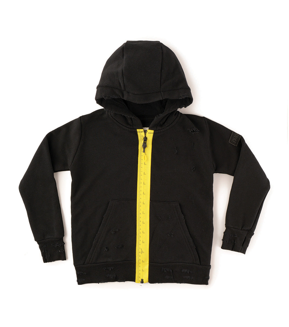 Kid | Measuring Band Warm Zip Hoodie | Black