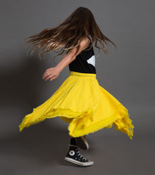 Kid | Multi Layered Skirt | Lava Yellow
