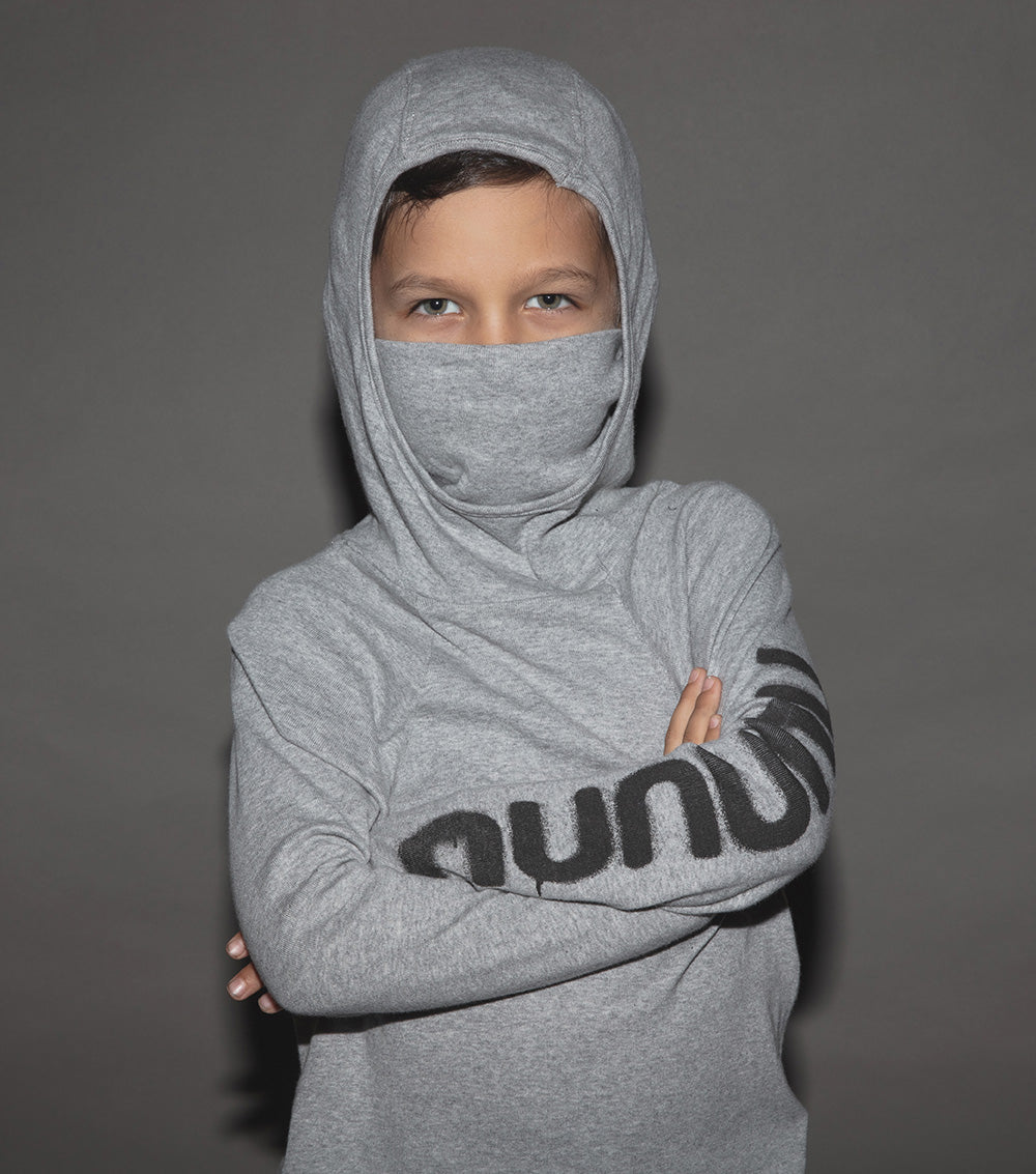 Kid | Nununu Ninja Mask Shirt | Heather Grey