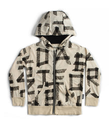 Kid | Masking Tape Light Zip Hoodie | Natural
