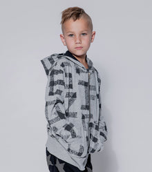 Kid | Masking Tape Light Zip Hoodie | Heather Grey