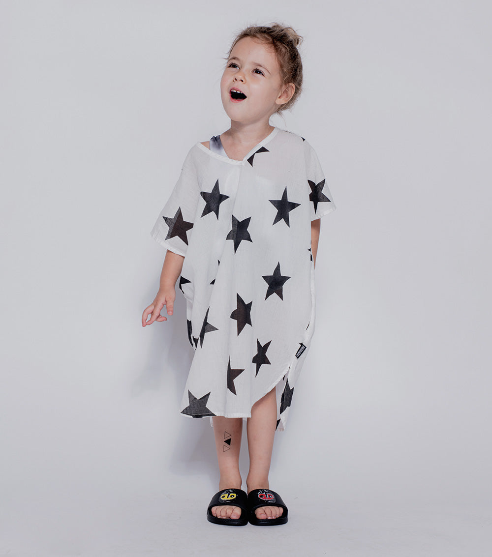 Kid | Star Voile Sleeveless Kaftan | White