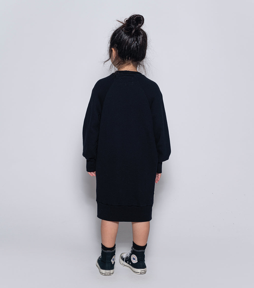 Kid | Fuzzy Rainbow Smile A Dress | Dusty Heather Grey