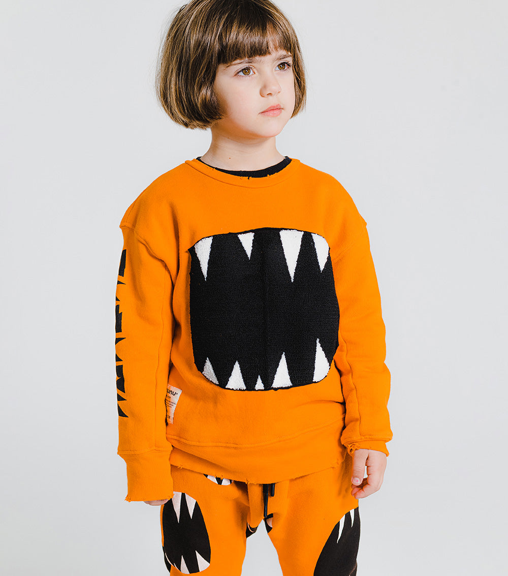 Kid | Fuzzy Roar Sweatshirt | Orange