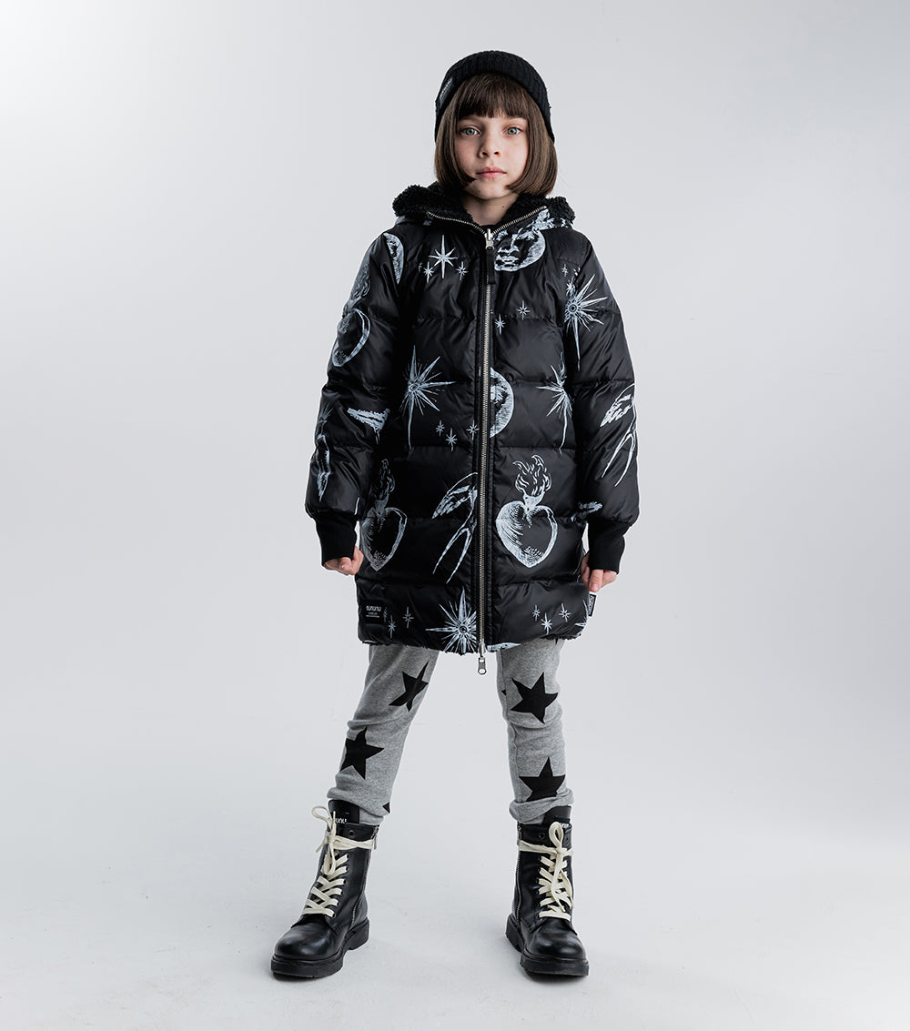 Kid | All Inked Reversible Down Coat | Black
