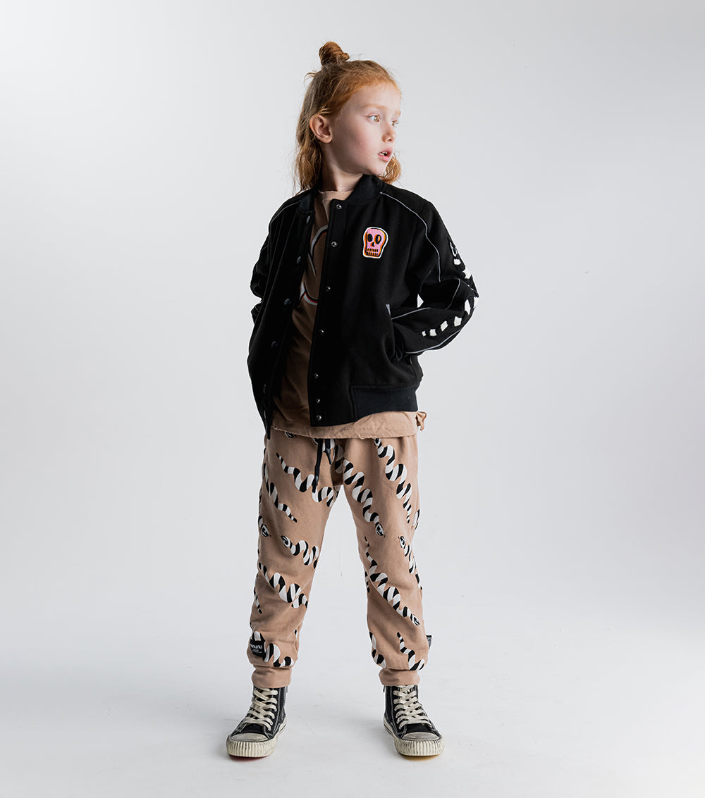 Kid | Stripey Snakes Baggy Pants | Coffee